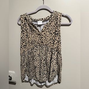 Small Cheetah Print Sew in Love Top